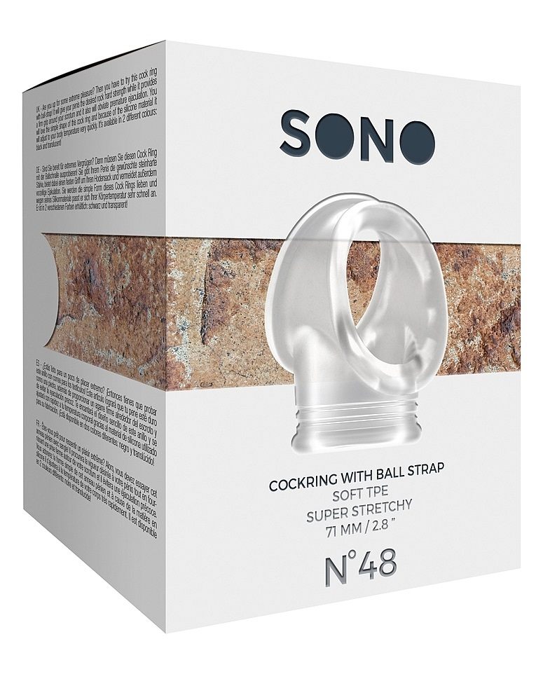 Are you up for some extreme pleasure? Then you have to try t... Sono - #48 Cock Ring w Ball Strap - Clear photo-3