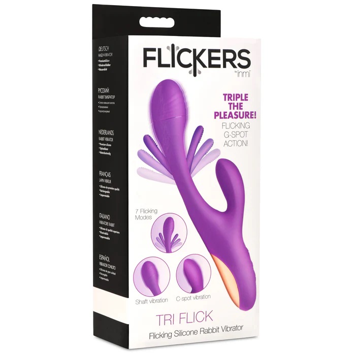 This powerful, sexy, Tri-Flick rabbit vibrator hits all the ... Inmi - Tri-Flick Rabbit Vibe - Purple photo-10