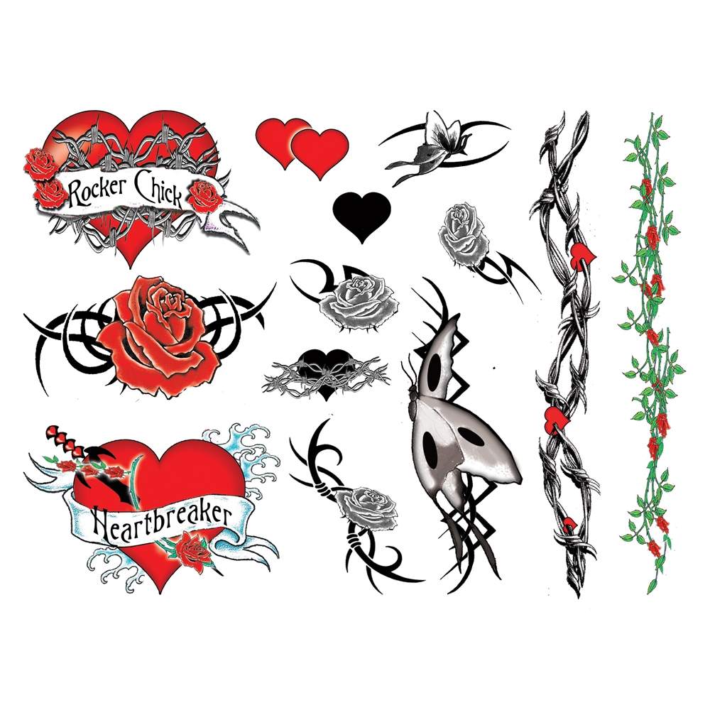 Decorate your body with this set of Rocker Chick Sexy Tattoo... Tattoo Set - Rocker Chick photo-2