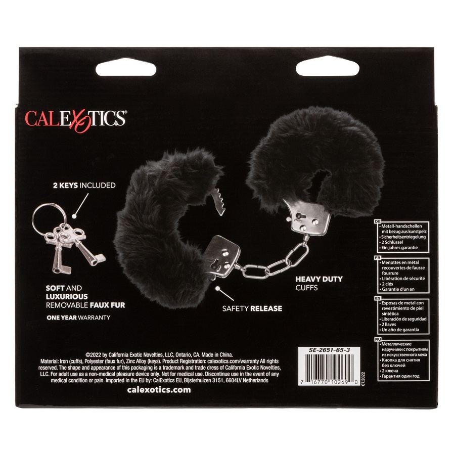Let your lover take the lead and indulge in sensationally en... CEN - Ultra Fluffy Furry Cuffs - Black photo-8