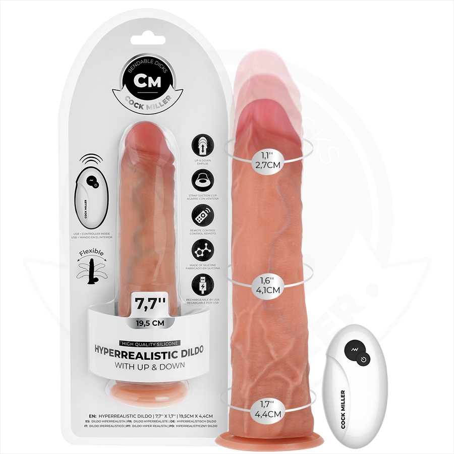 The COCK MILLER 19.5 cm with thrusting function is a latest ... Cock Miller - 19.5cm Realistic Thrusting Dildo - Flesh photo-8