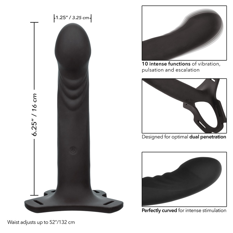 Experience powerful penetration with the Boundless Rechargea... CEN - Boundless Multi-Purpose Vibro Strap-On - Black photo-9