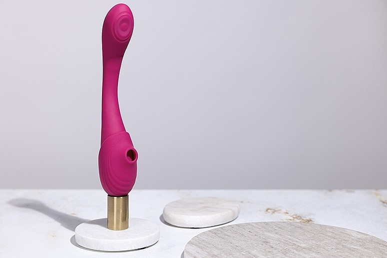The VIVE Mirai double-ended pulse wave and air wave bendable... Vive - Mirai Double Ended Bendable Vibrator - Pink photo-7