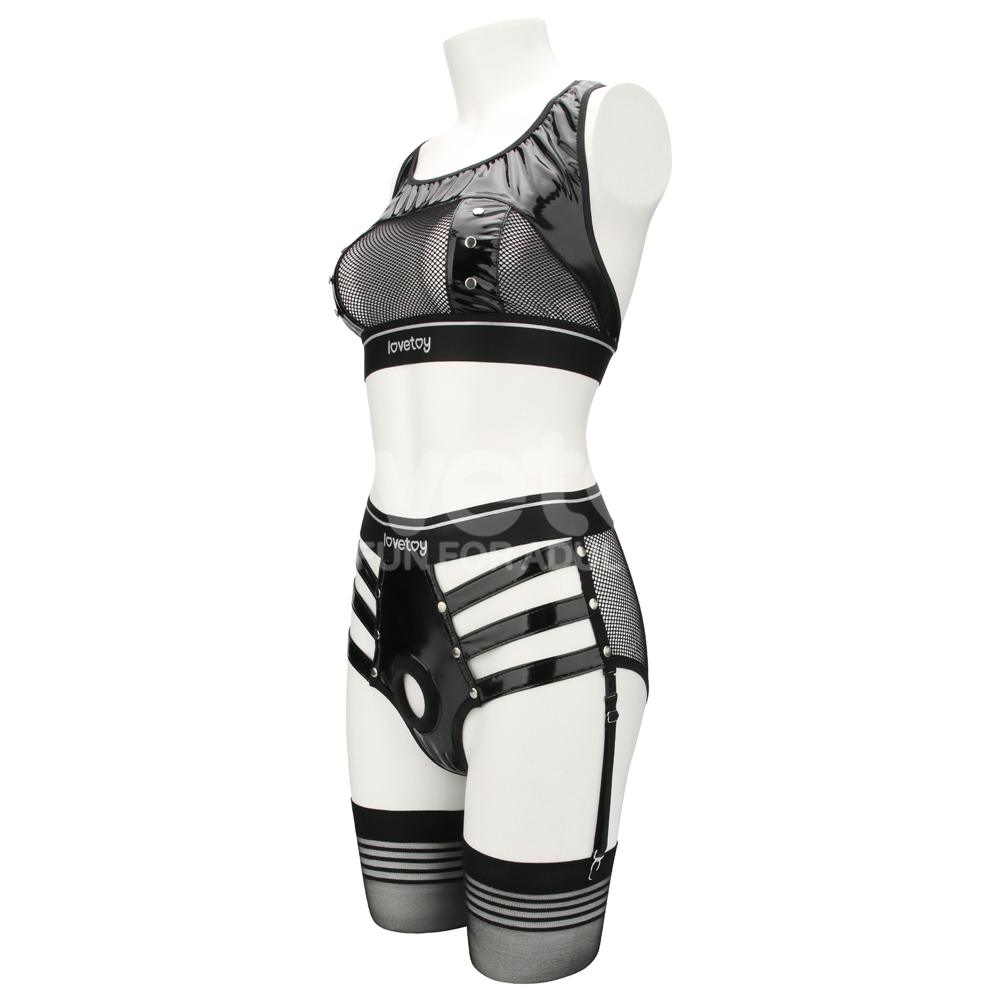 Discover the thrilling fusion of innovation and allure with ... Lovetoy - Rebellion Reign Harness Strap-On Set XS/S - Black photo-4