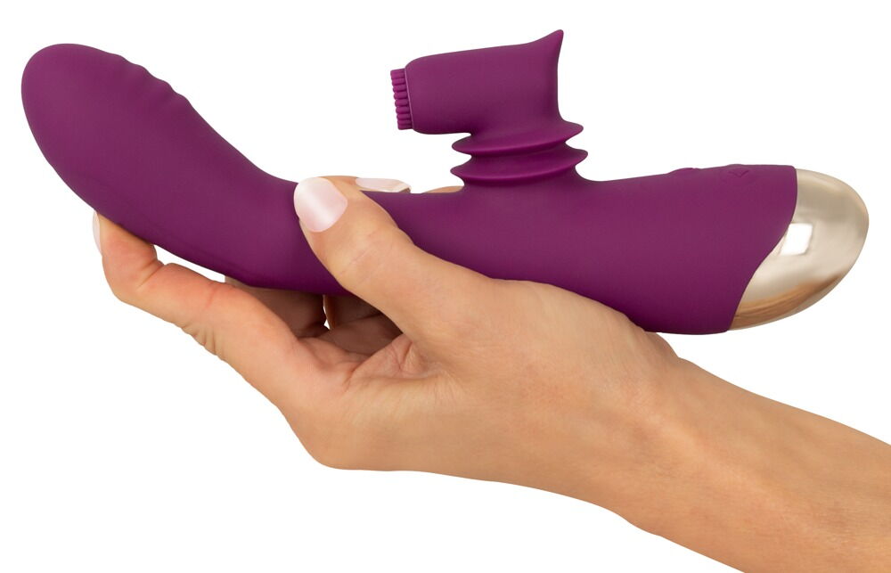 The handy 2 Function Vibrator with Moving Clitoris Tickler f... Javida - Moving 2 Function Vibrator - Purple photo-3