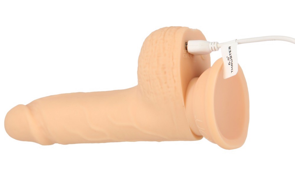 For realistic thrusting pleasure!
Flexible thrusting dildo 6... Naked Addiction - 6.5'' Thrusting Dong w/Remote - Flesh photo-8