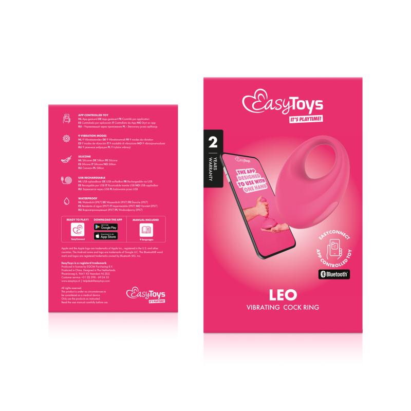 Improve your sexual performance and satisfaction with this v... Easytoys - Leo APP EasyConnect Vibro Ring - Pink photo-13