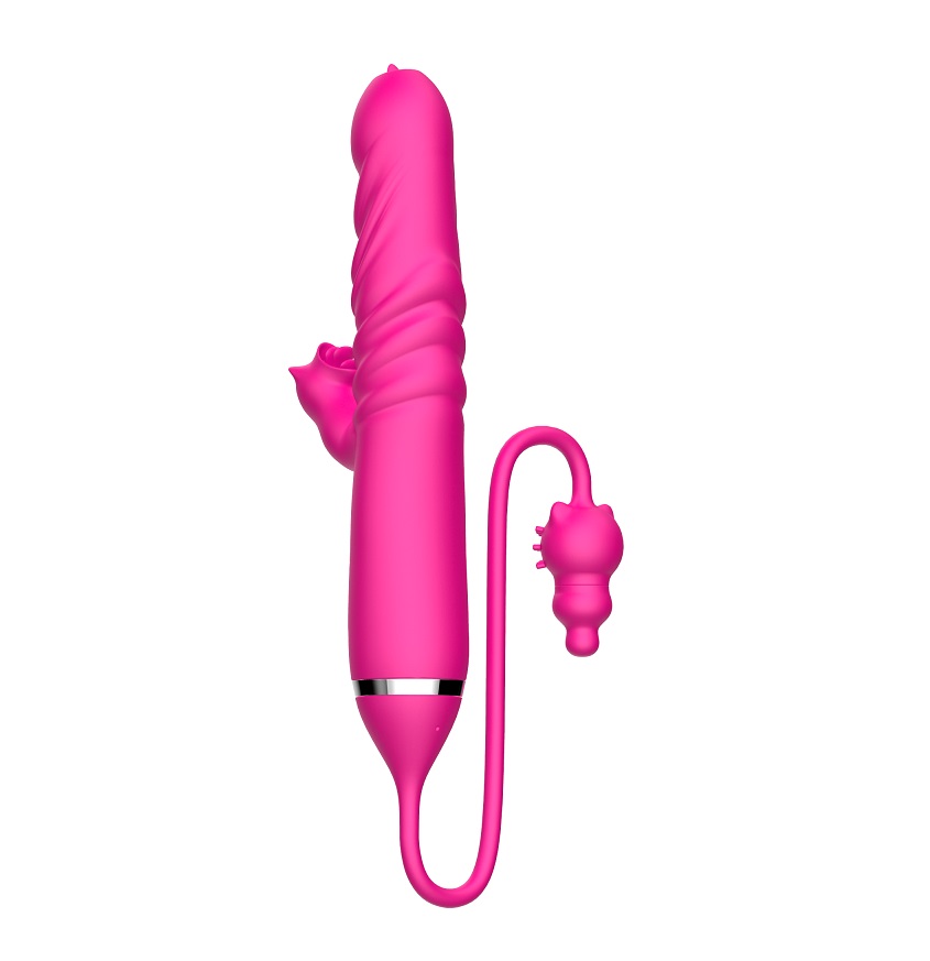 This item bringing with a cute cat love egg for anal stimula... Secwell - Doris Thrust Vibrator - Pink photo-2