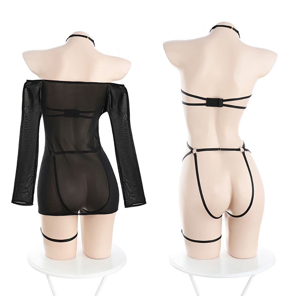 A spider web-like strap that runs all over the body.
Metalli... Costume Garden - GB-716 Harness Set photo-3