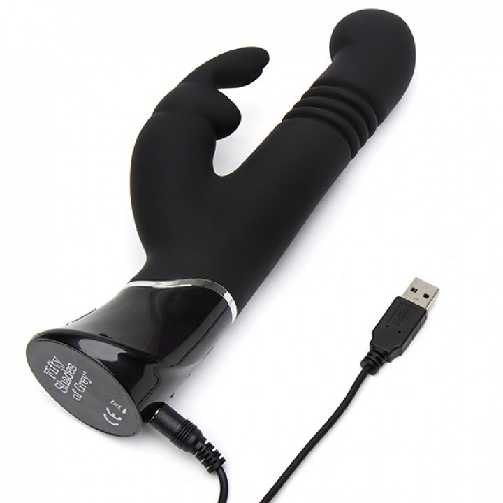 Heighten the intensity of your sexual experience when you us... Fifty Shades of Grey - Greedy Girl G-Spot Thrusting Rabbit Vibrator - Black photo-6