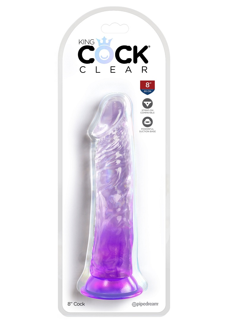 Clearly the best! Created to heighten your pleasure experien... King Cock - 8" Clear Realistic Cock - Purple photo-3
