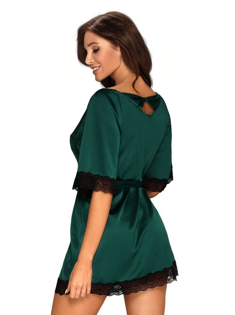 Something perfect for a sensual look during breakfast time? ... Obsessive - Sensuelia Robe - Green - L/XL photo-2