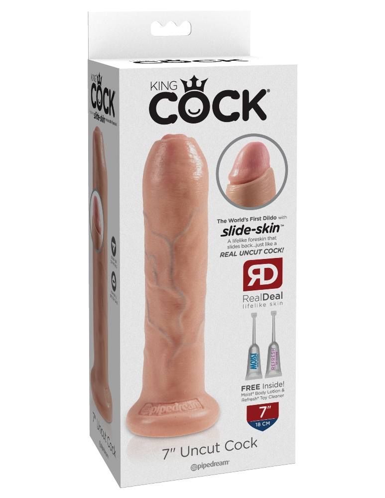 Not all uncut cocks are created equal! This King Cock fulfil... King Cock - Cock 7″ Uncut - Flesh photo-8