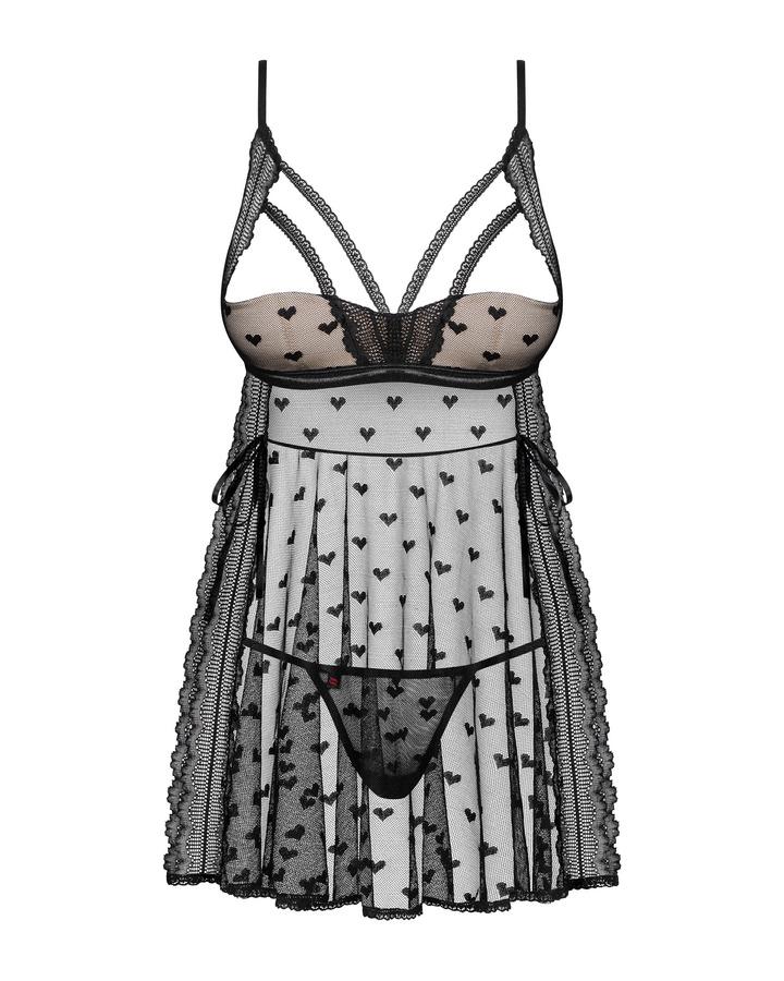 Something delightful that will stimulate your (and his Obsessive - Heartia Babydoll - Black - S/M photo-5