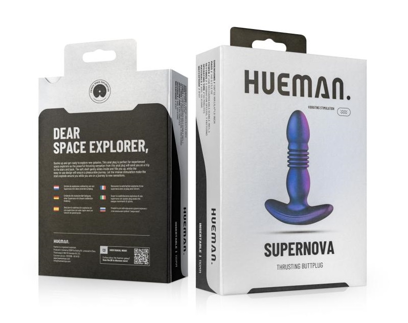 This buttplug features a thrusting function! The plug is con... Hueman - Thrusting Butt Plug - Purple photo-11
