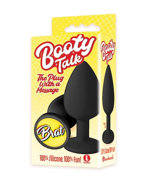 Ever heard of a “message in a bottle?” How about a message i... Icon Brands - Booty Talk Brat Plug - Black photo-3