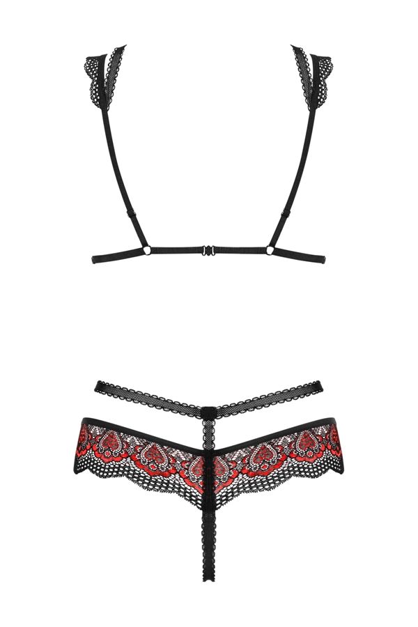 Extremely spicy and feminine set! You want to show him more?... Obsessive - Megies 2 pcs Set - Black - L/XL photo-8