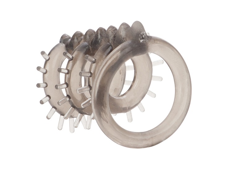 Satisfy your desires with the Dr. Joel Kaplan Support Master... CEN - Dr. Joel Triple Cock Ring w Ticklers - Smoke photo-2