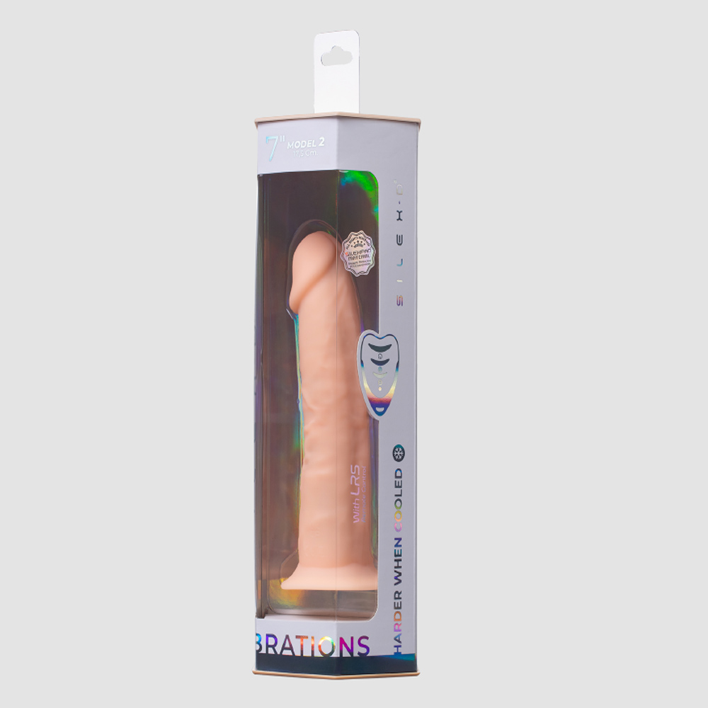 Bright dildo for bright orgasms! Ultra-soft silicone on the ... Silexpan - 7" Dual Destiny Vibro Dildo - Flesh photo-5