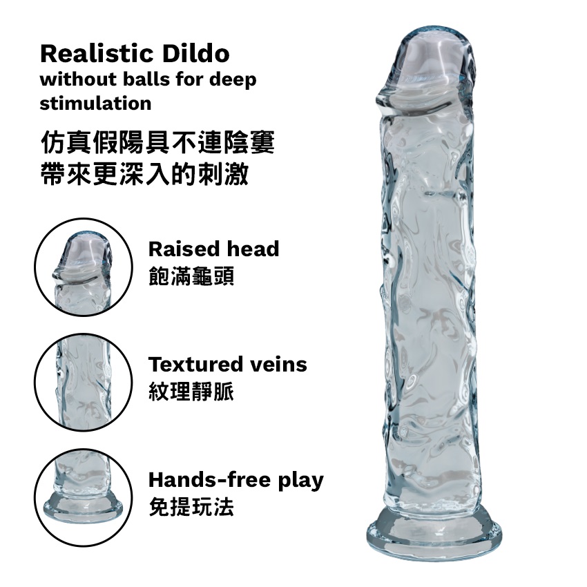 KIKO 柔软透明假阳具采用对皮肤安全、不含邻苯二甲酸酯和双酚 A 的 TPE 材质制成。柔软及灵活的设计为用家... KIKO - Flexible Dildo 7.1" - Clear 照片-3