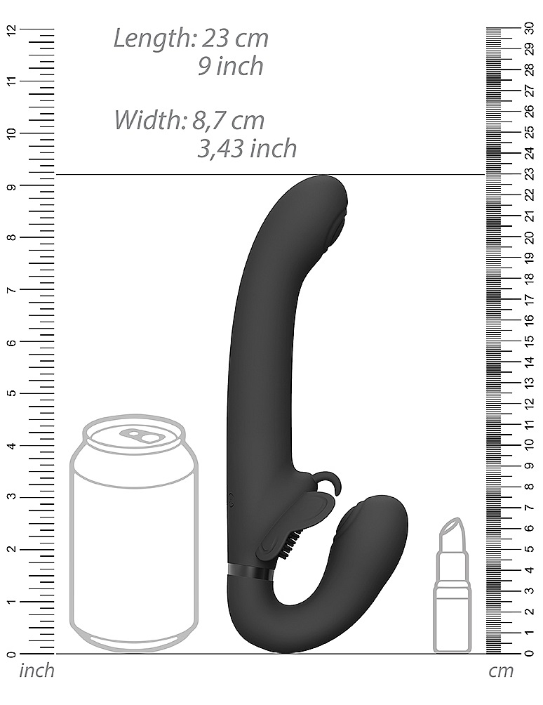 SATU is one of the most innovative vibrating strapless strap... Vive - Satu Pulse Strapless Strap-On - Black photo-7