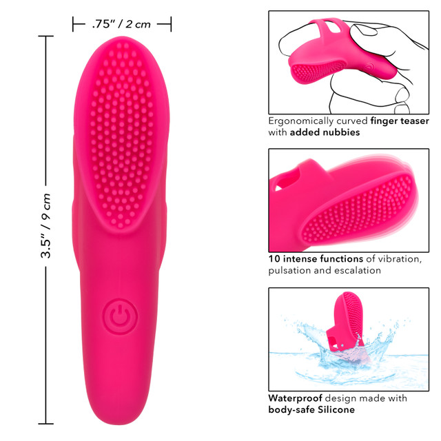 Indulge in a world of enhanced pleasure with the Neon Vibes ... CEN - Neon Nubby Finger Vibrator - Pink photo-9