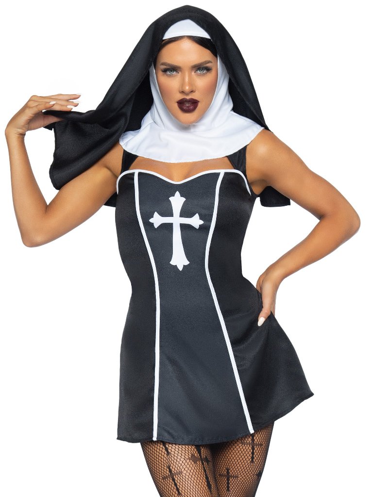No amount of Hail Marys will absolve you of how sinfully sex... Leg Avenue - Naughty Nun Costume - Black - L photo-3