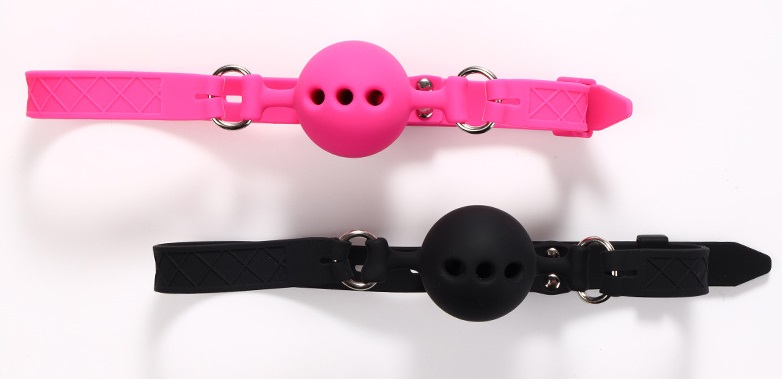 Silicone ball gag for role play
Size: L 605mm + D 44mm MT - Breathable Ball Gag - Black photo-4
