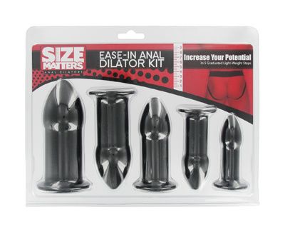 Train yourself up to the majors with this dilator kit. This ... Size Matters - Anal Dilators - 5 Piece Set - Black photo-2