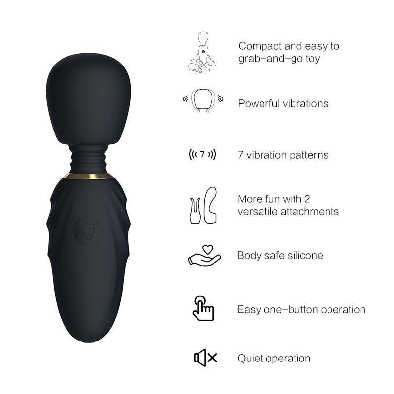 Pocket Wand is a compact pocket sized wand vibrator, perfect... Nomi Tang - Pocket Wand - Black photo-7