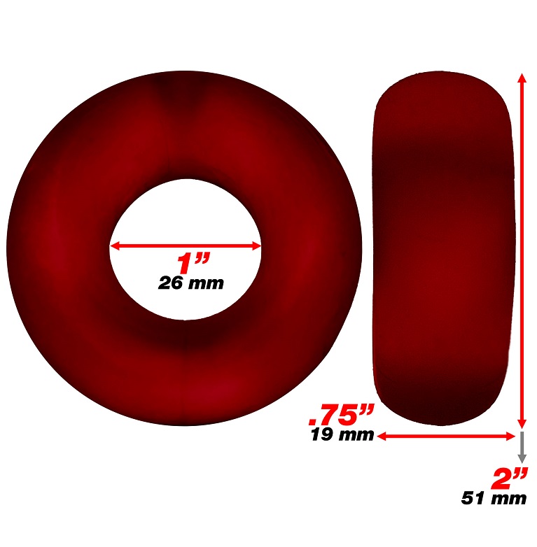 STIFFY 2-pack cockrings 2 non-roll grippy rings designed to ... Hunkyjunk - Stiffy Bulge Rings - Red photo-5