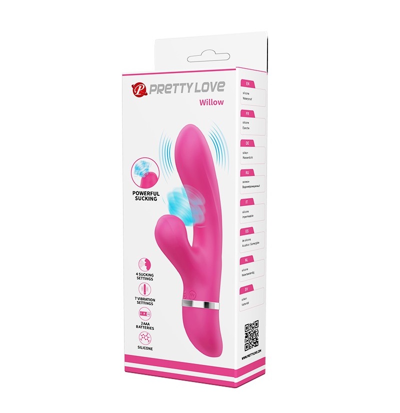 Do you wish that you could recreate that incredible feeling ... Pretty Love - Willow Rabbit Vibrator w Sucking - Pink photo-9