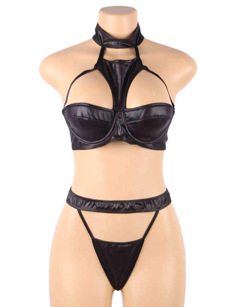 Exquisite Choker Neck Bra Set with Underwire
Material ... Ohyeah - Exquisite Set w Choker - Black - XL photo-4