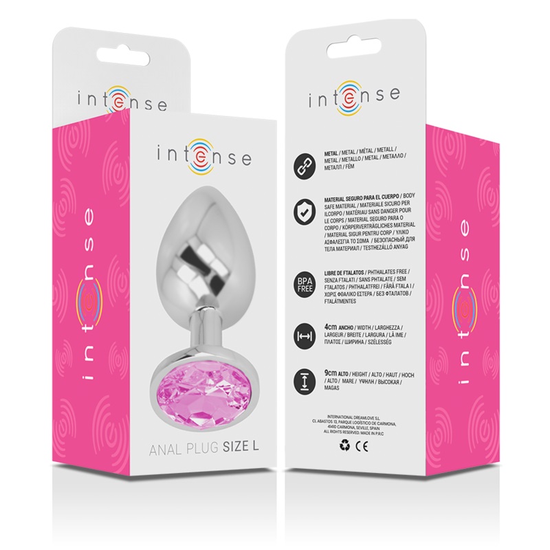 Let your buttocks shine with the Intense anal plug, decorate... Intense - Metal Gem Plug L - Pink photo-7
