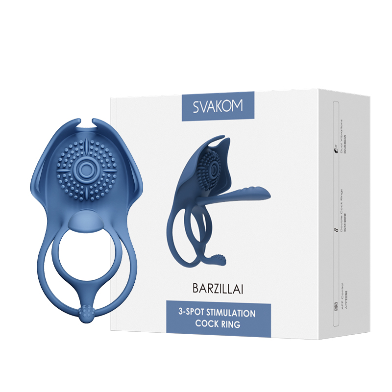 Svakom 巴斯拉 三點刺激鎖精環帶來雙重快感與持久控制,為情侶設計,結合先進技術與人體工學設計,增強親密感。獨... SVAKOM - Barzillai 智能陰莖環及情侶共震按摩器 - 藍色 照片-9