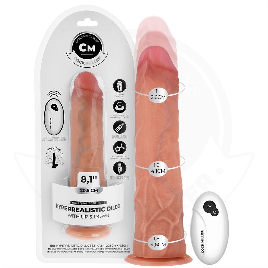 Discover the pleasure of realistic penetration taken to the ... Cock Miller - 20.5cm Realistic Thrusting Dildo - Flesh photo-8