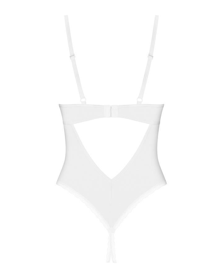 Are you attuned to your desires? Do you seek chic solutions ... Obsessive - Alissium Crotchless Teddy - White - XL/2XL photo-4