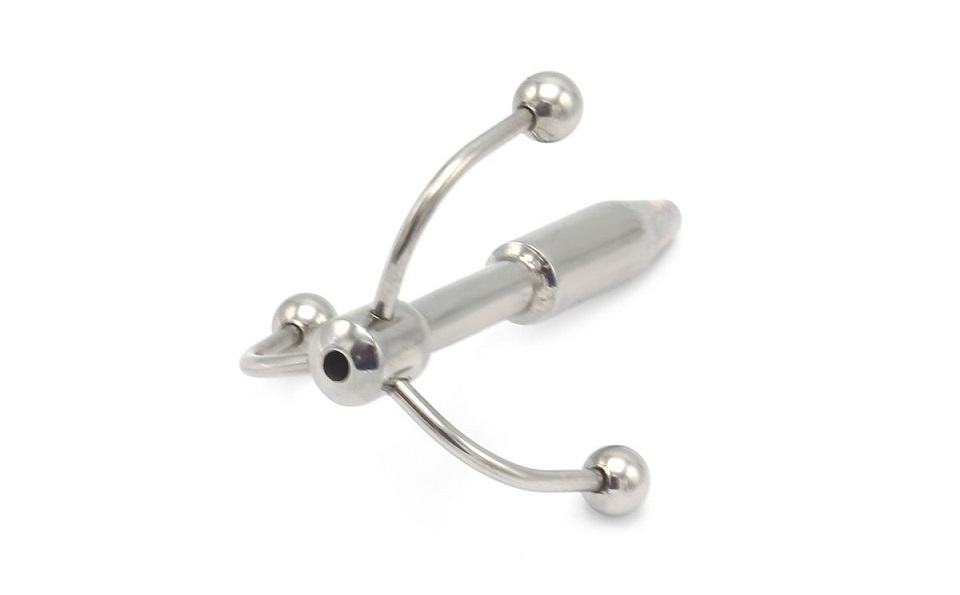 The amazing stainless steel penis plug is shaped like a grap... Kiotos - Hollow Grappling Cock Hook photo-4