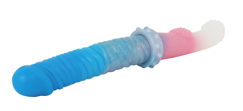 The simulated glans combined with the convex glans, the doub... FAAK - Convex Glans Double Dildo - Macaron photo-5