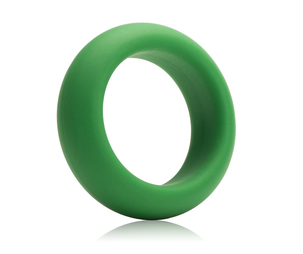 This luxury silicone cock ring will keep you harder for long... Je Joue - Silicone Cock Ring - Medium Stretch - Green photo-2