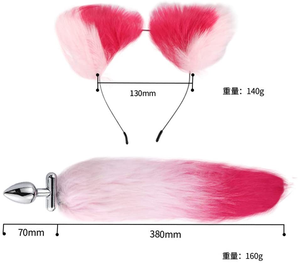 Size: Length 38-45cm
Material: Tail+aluminium alloy MT - Screwed Tail Plug with Cat Ears - Pink photo-8