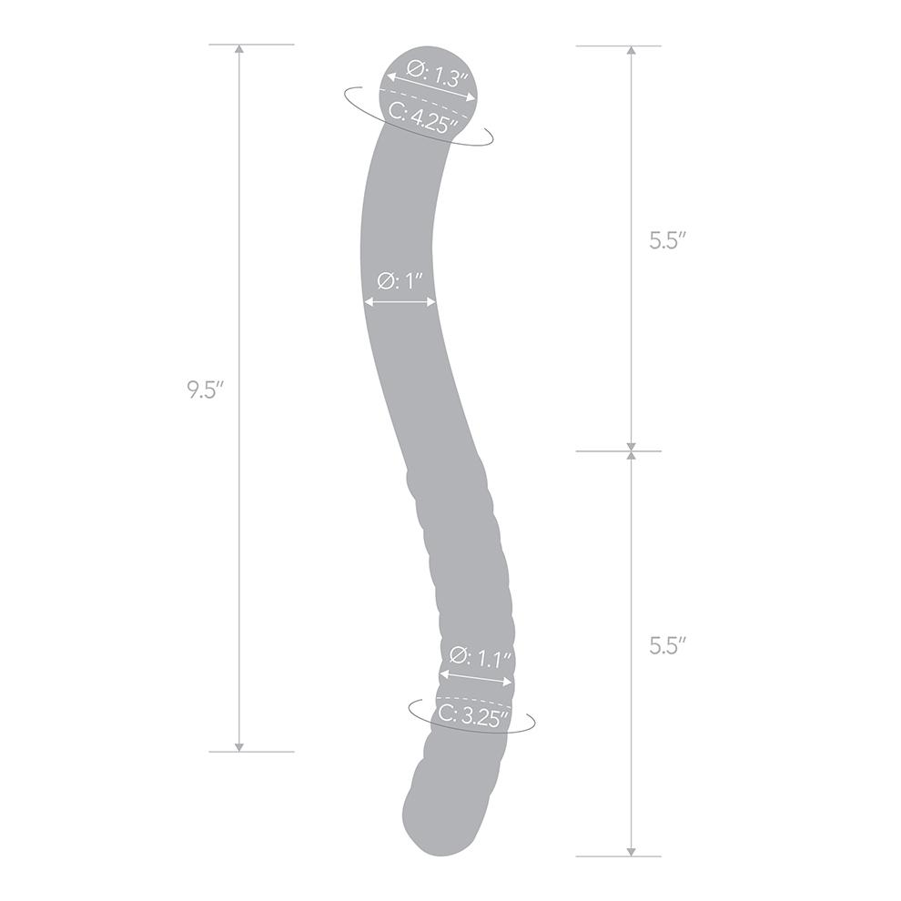 Elevate your pleasure experience with the 11" Glass Pel... Glas - 11" Pelvic Double Ended Wand photo-6