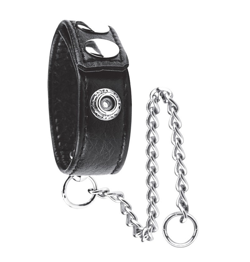 Tempt your lover with this mischievous Snap Cock Ring With L... Blueline - Snap Cock Ring With 12? Leash photo-2