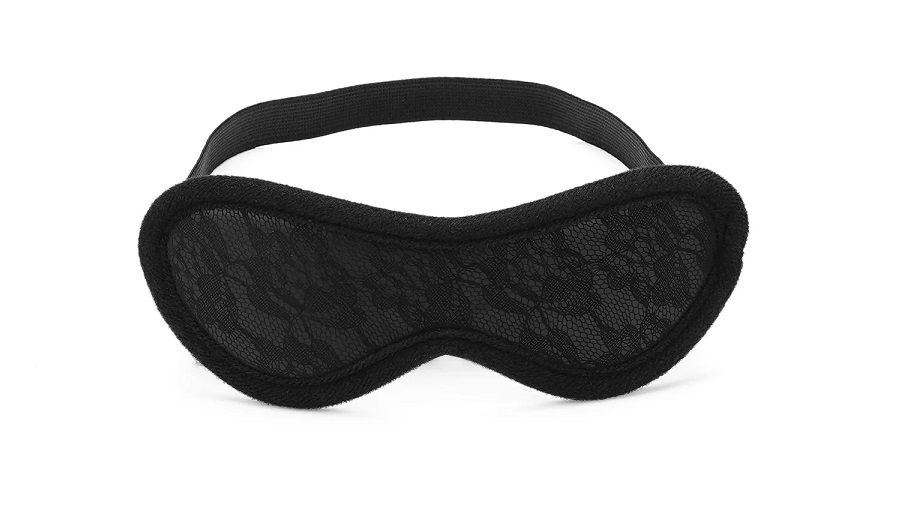 This set includes a blindfold, ball gag, collar, and lead, o... Liebe Seele - Lace Bondage Kit 11pcs - Black photo-3
