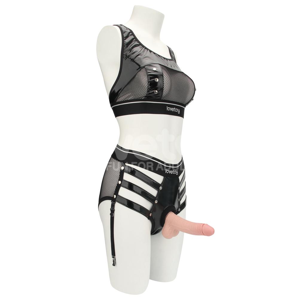 Discover the thrilling fusion of innovation and allure with ... Lovetoy - Rebellion Reign Harness Strap-On Set L/XL - Black photo-8