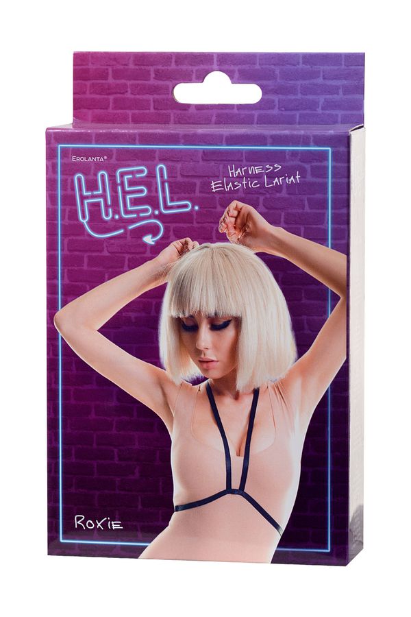 Elastic accessory with a V-shaped silhouette creates an acce... H.E.L. - Roxie Harness - Black photo-4