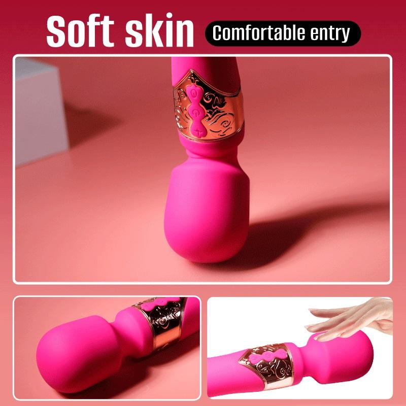 The AV wand with the tongue flicking, dual vibration.
The cu... Secwell - Elle Flicking Dual Massager - Pink photo-2