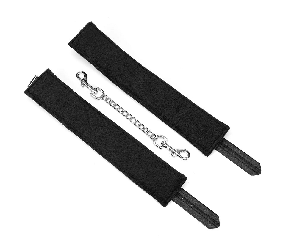 Eco-friendly material, composed of 50% recycled leather and ... Liebe Seele - Black Bond Ankle Cuffs photo-3