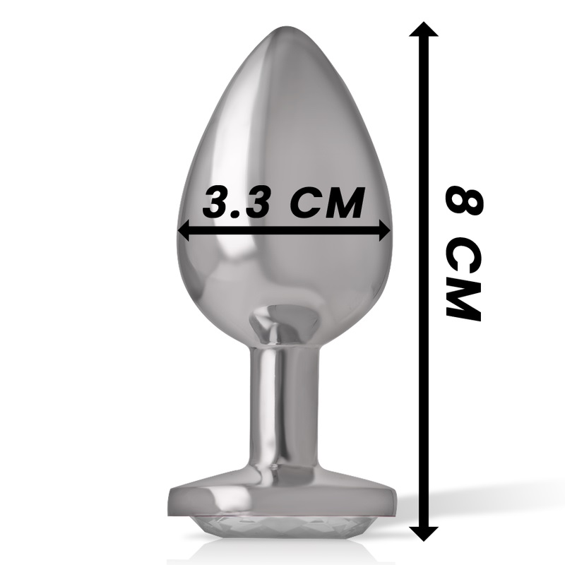 Let your buttocks shine with the Intense anal plug, decorate... Intense - Metal Heart Gem Plug M - Clear photo-4