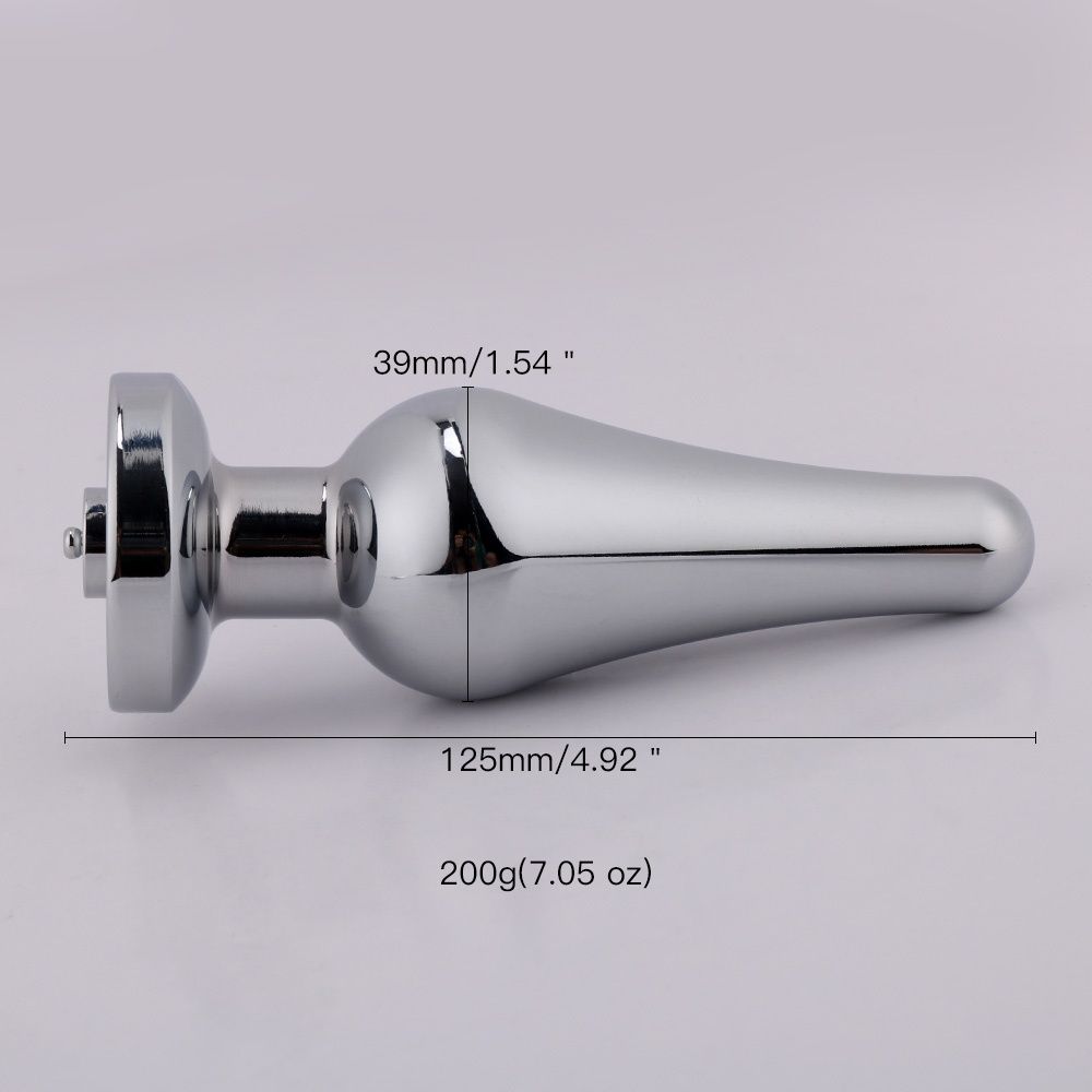 MT - 电击后庭塞 125x39mm - 银色 照片-5